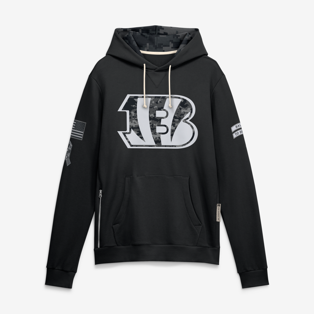 Kooe C.Bengals Black 2026 Salute to Service Sideline Dri-FIT Pullover Hoodie Jerseys