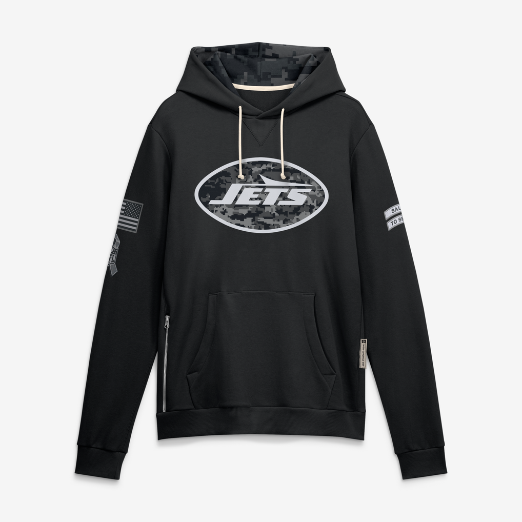 Kooe NY.Jets Black 2026 Salute to Service Sideline Dri-FIT Pullover Hoodie Jerseys