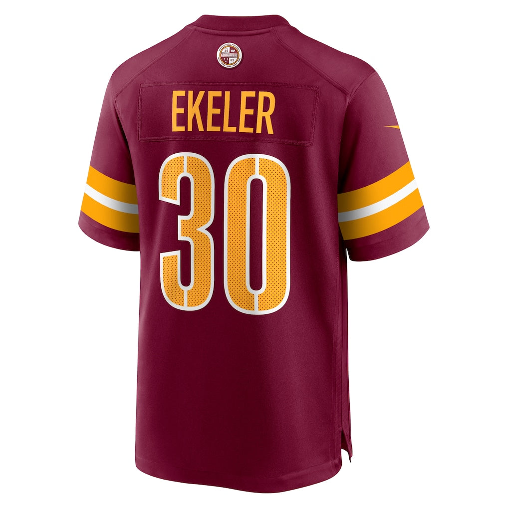 Kooe W.Commanders #30 Austin Ekeler Burgundy Game Player Jersey