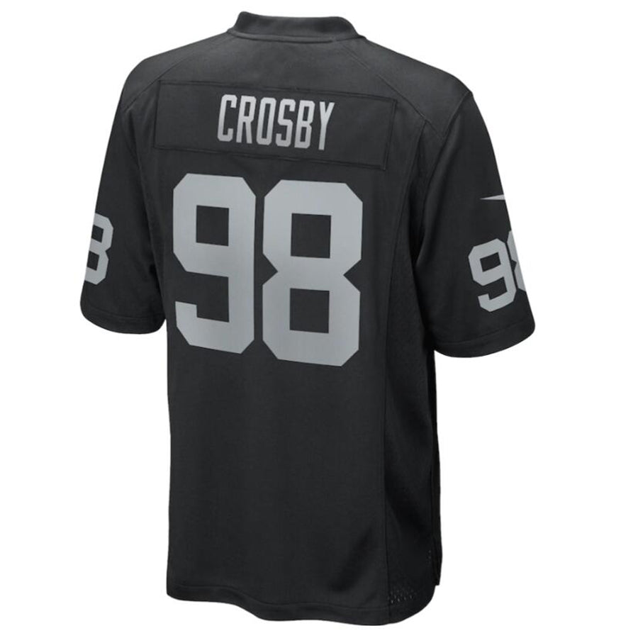 Kooe LV.Raiders #98 Maxx Crosby Black Game Jersey American Stitched Jerseys