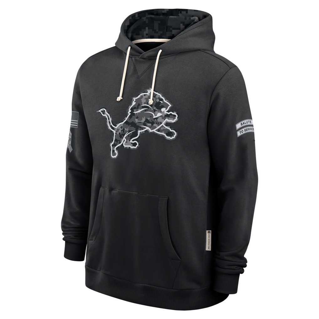 Kooe D.Lions Black 2026 Salute to Service Sideline Dri-FIT Pullover Hoodie Jerseys
