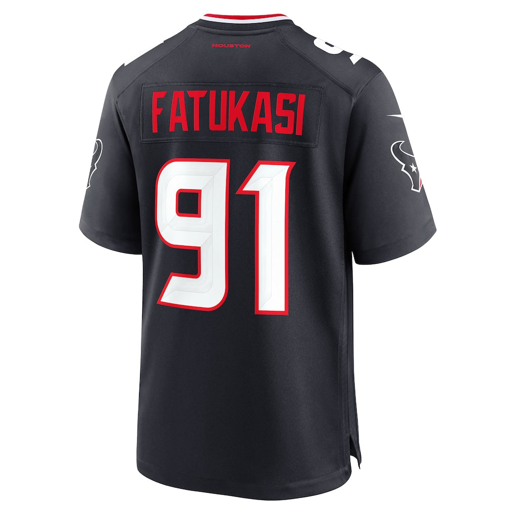 Kooe H.Texans #91 Folorunso Fatukasi Navy Team Game Jersey