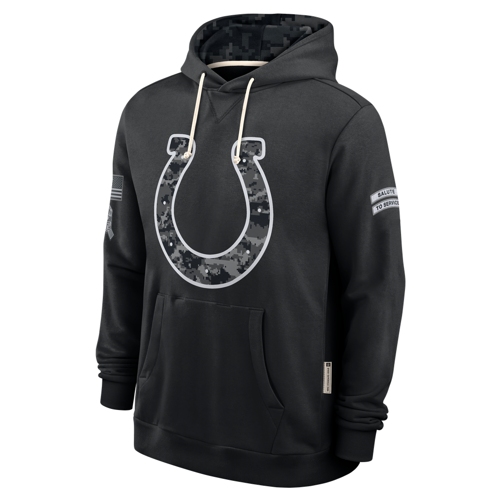 Kooe IN.Colts Black 2026 Salute to Service Sideline Dri-FIT Pullover Hoodie Jerseys