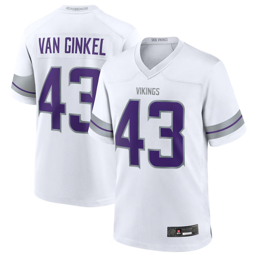 Kooe #43 Andrew Van Ginkel Player MN.Vikings White Alternate Game Stitched Jerseys