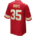 Kooe KC.Chiefs #35 Christian Okoye Red Game Retired Player Jersey