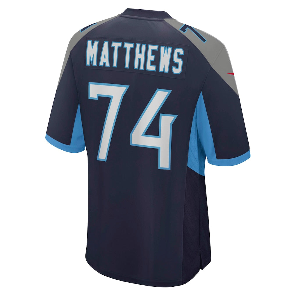 Kooe T.Titans #74 Bruce Matthews Navy Retired Player Jersey