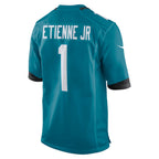 Kooe J.Jaguars #1 Travis Etienne Jr Teal Game Jersey