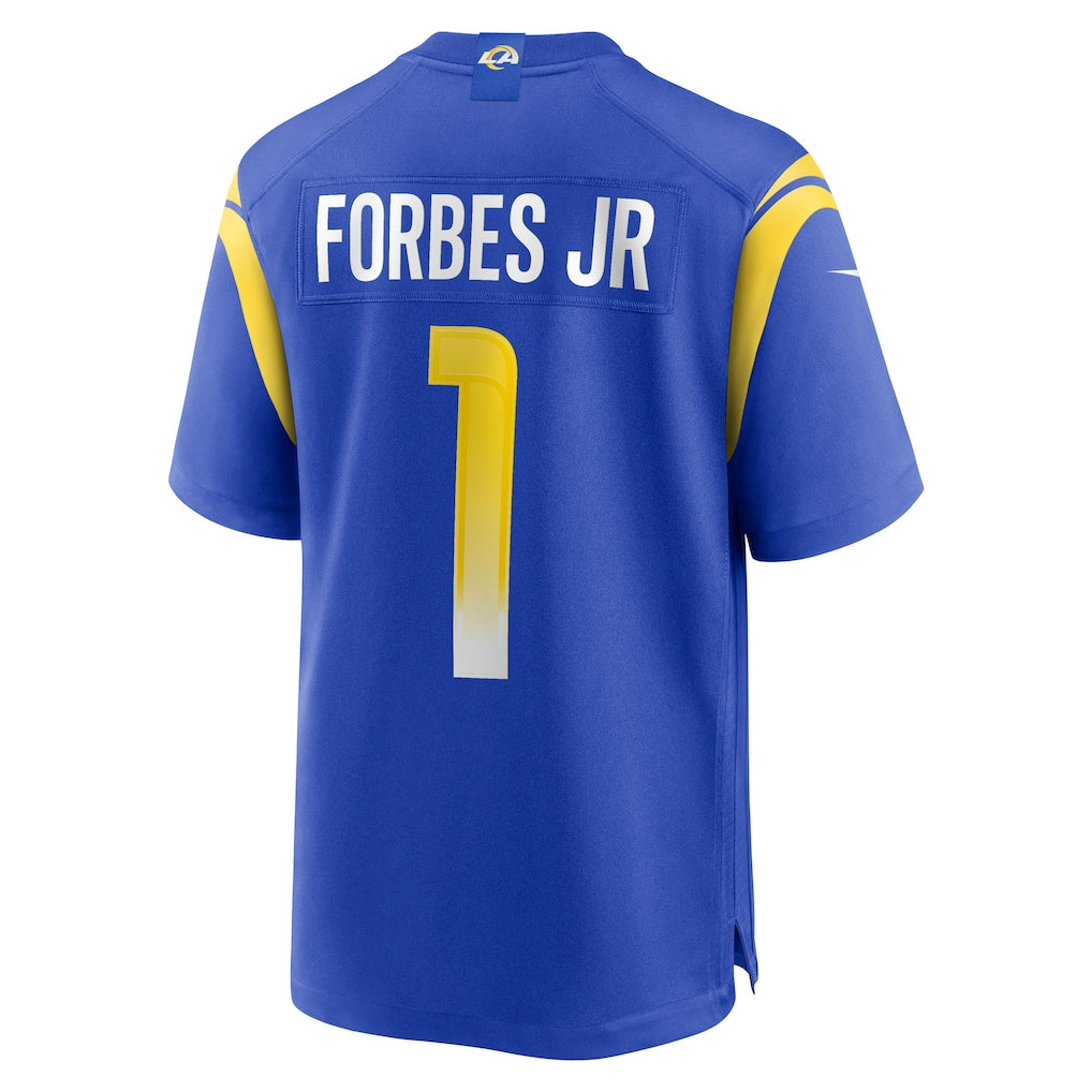 Kooe LA.Rams #1 Emmanuel Forbes Jr. Royal Team Game Jersey