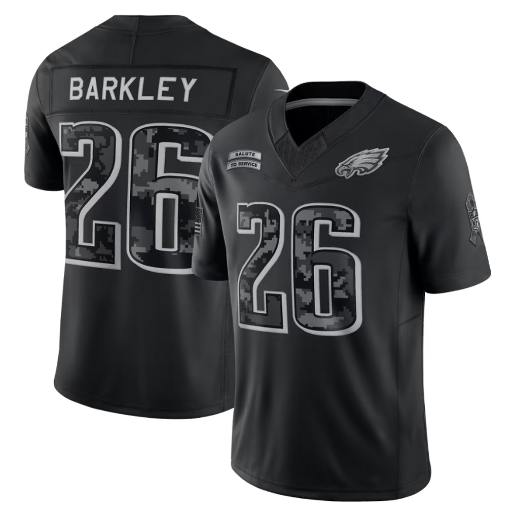 Kooe P.Eagles #26 Saquon Barkley Player Black Limited 2026 Salute to Service Home Game Stitched Jerseys