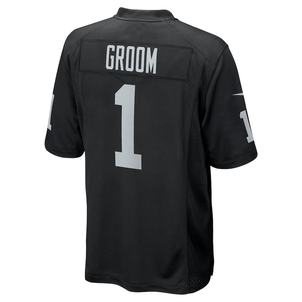 Kooe LV.Raiders #1 Groom Black Game Jersey