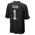 Kooe LV.Raiders #1 Groom Black Game Jersey