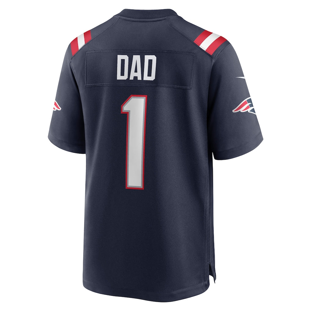 Kooe NE.Patriots #1 Dad Navy Game Jersey