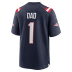 Kooe NE.Patriots #1 Dad Navy Game Jersey