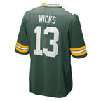 Kooe GB.Packers #13 Dontayvion Wicks Green Game Jersey
