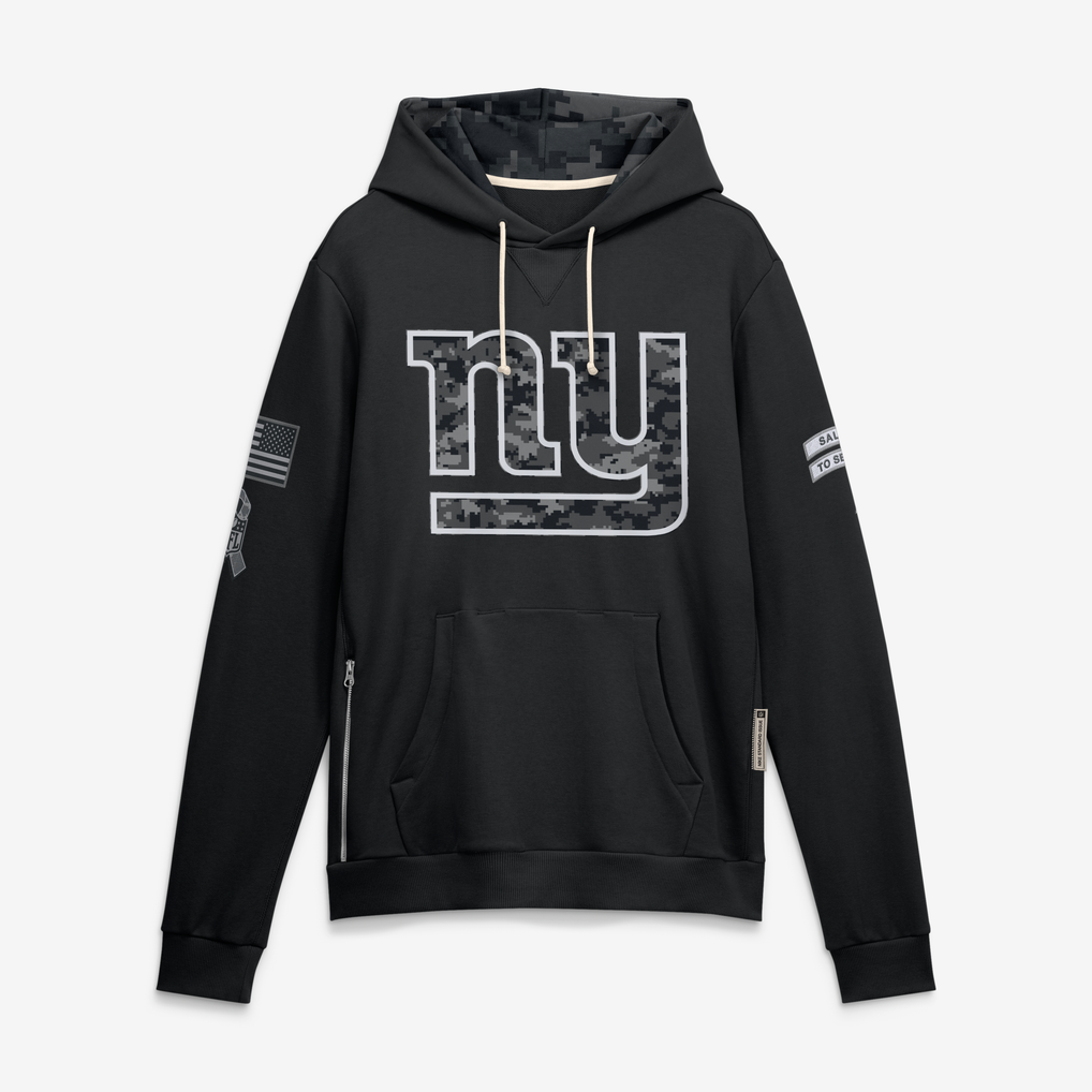 Kooe NY.Giants Black 2026 Salute to Service Sideline Dri-FIT Pullover Hoodie Jerseys