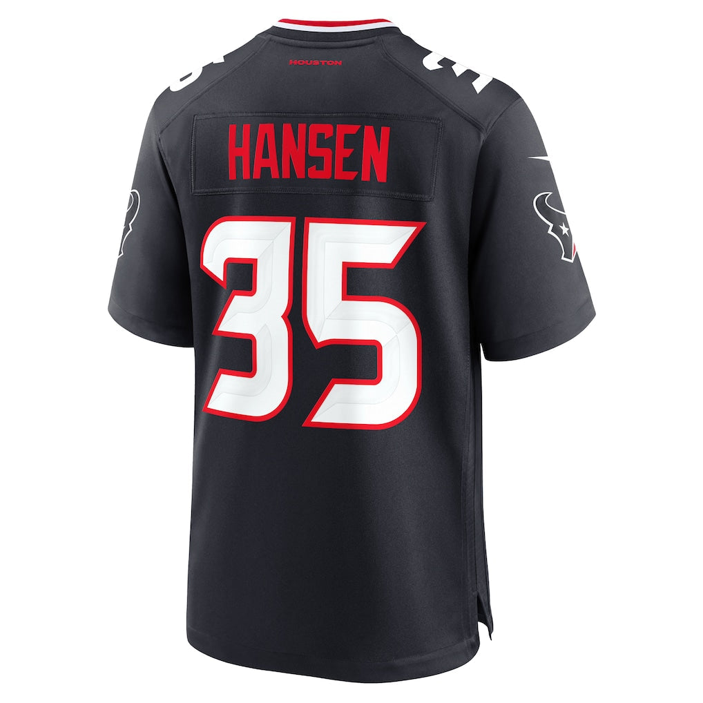 Kooe H.Texans #35 Jake Hansen Navy Team Game Jersey