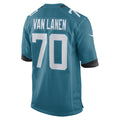Kooe J.Jaguars #70 Cole Van Lanen Teal Game Player Jersey