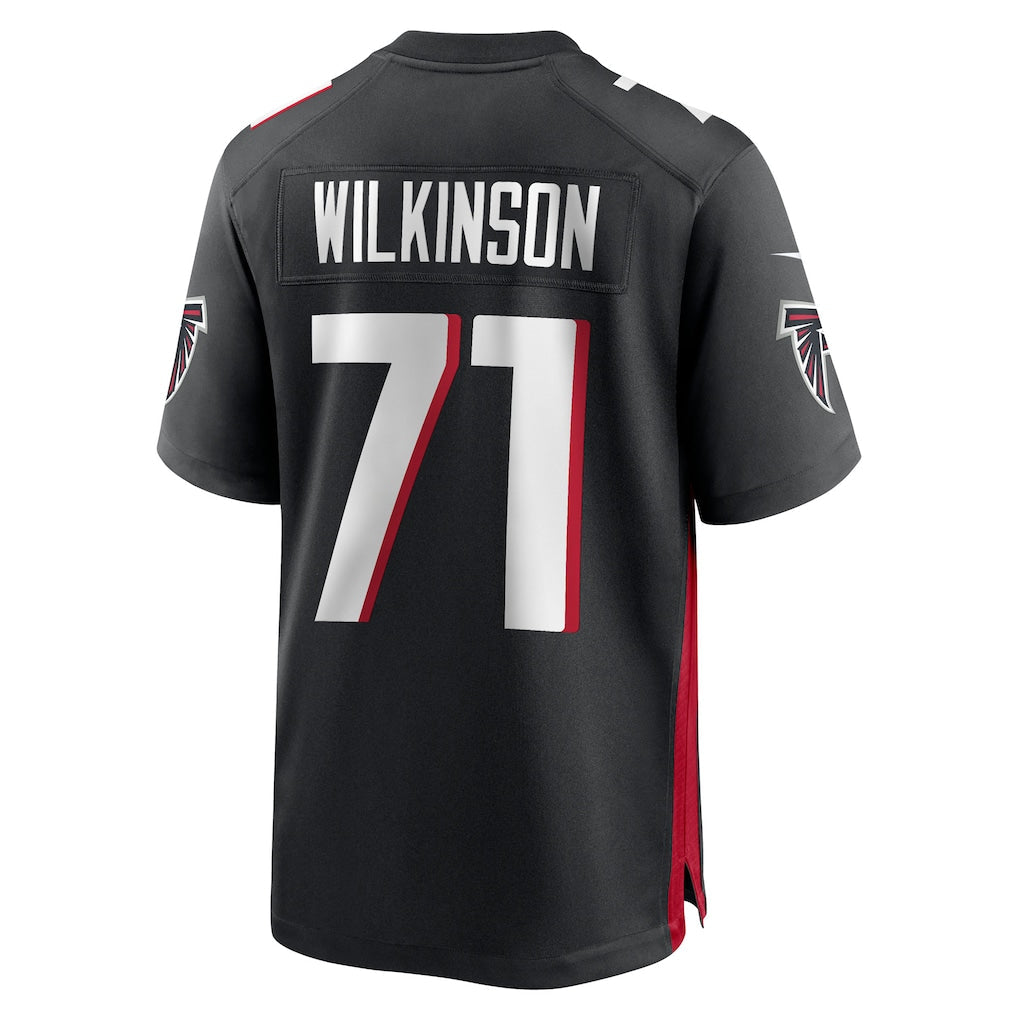 Kooe A.Falcons #71 Elijah Wilkinson Black Team Game Jersey