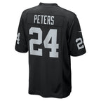 Kooe LV.Raiders #24 Marcus Peters Black Team Game Jersey