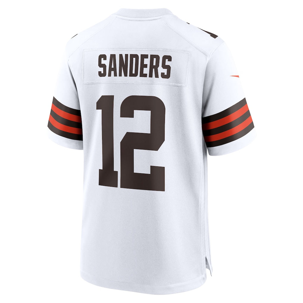 Kooe C.Browns #12 Shedeur Sanders White 2025 NFL Draft Game Jersey