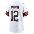 Kooe C.Browns #12 Shedeur Sanders White 2025 NFL Draft Game Jersey
