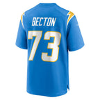 Kooe LA.Chargers #73 Mekhi Becton Powder Blue Team Game Jersey