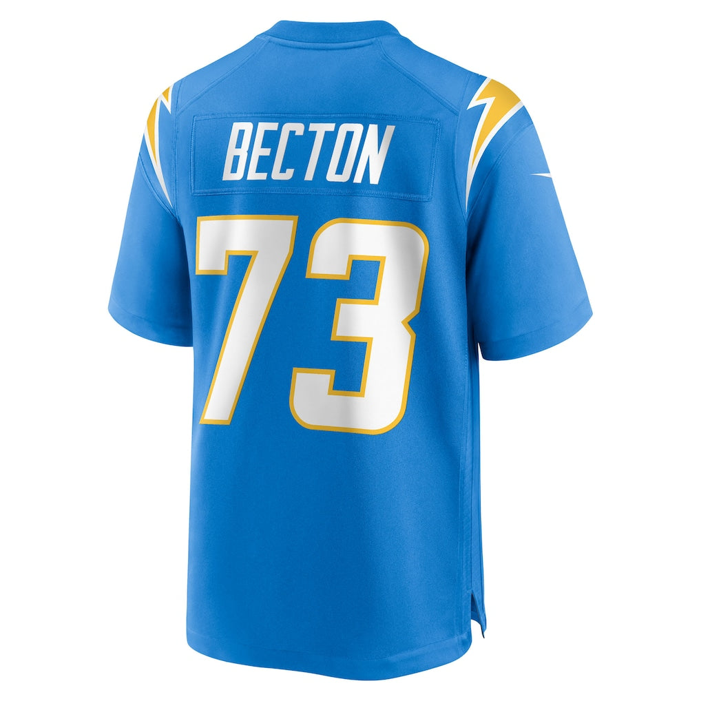Kooe LA.Chargers #73 Mekhi Becton Powder Blue Team Game Jersey