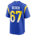 Kooe LA.Rams #67 Justin Dedich Royal Game Jersey