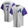 Kooe A.Diamondbacks #7 Corbin Carroll Player Cream Throwback Cooperstown Limited Personalized Stitched Jerseys