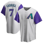 Kooe A.Diamondbacks #7 Corbin Carroll Player Cream Throwback Cooperstown Limited Personalized Stitched Jerseys
