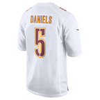 Kooe #5 Jayden Daniels Player W.Commanders Tundra White Fashion Stitched Jersey