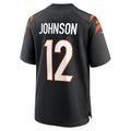 Kooe C.Bengals #12 Tyron Johnson Black Home Game Player Jersey