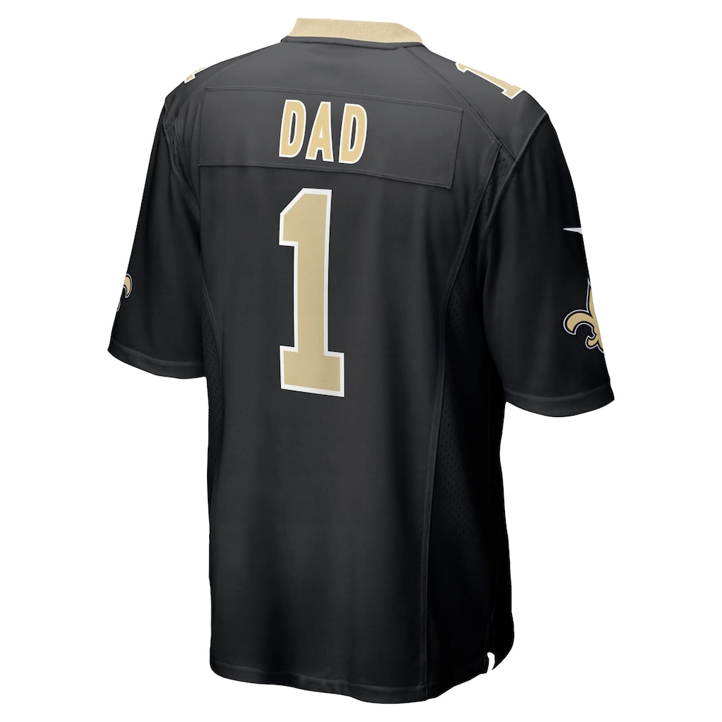 Kooe NO.Saints #1 Dad Black Game Jersey
