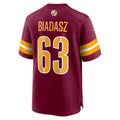 Kooe W.Commanders #63 Tyler Biadasz Burgundy Game Jersey