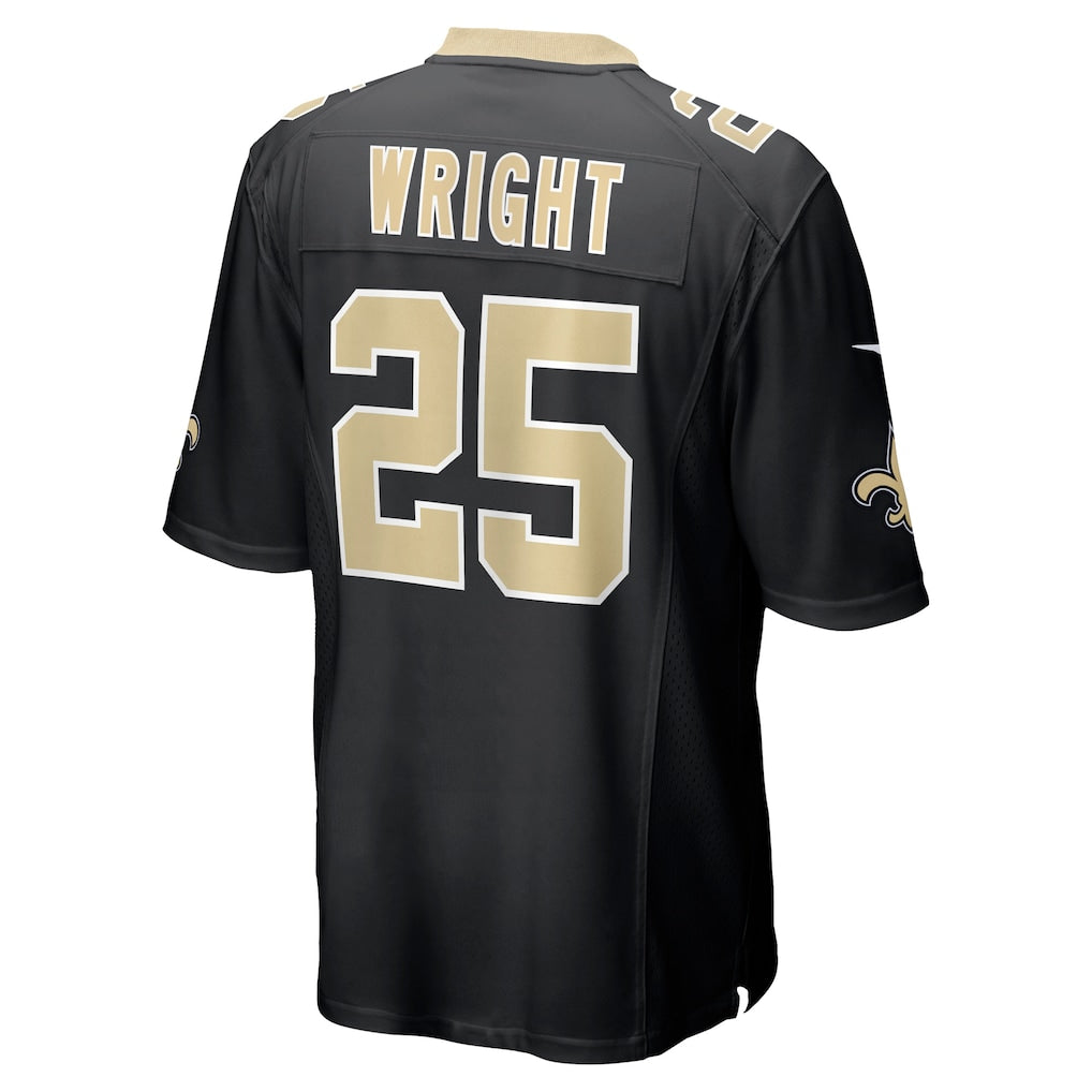 Kooe NO.Saints #25 Rejzohn Wright Black Team Game Jersey