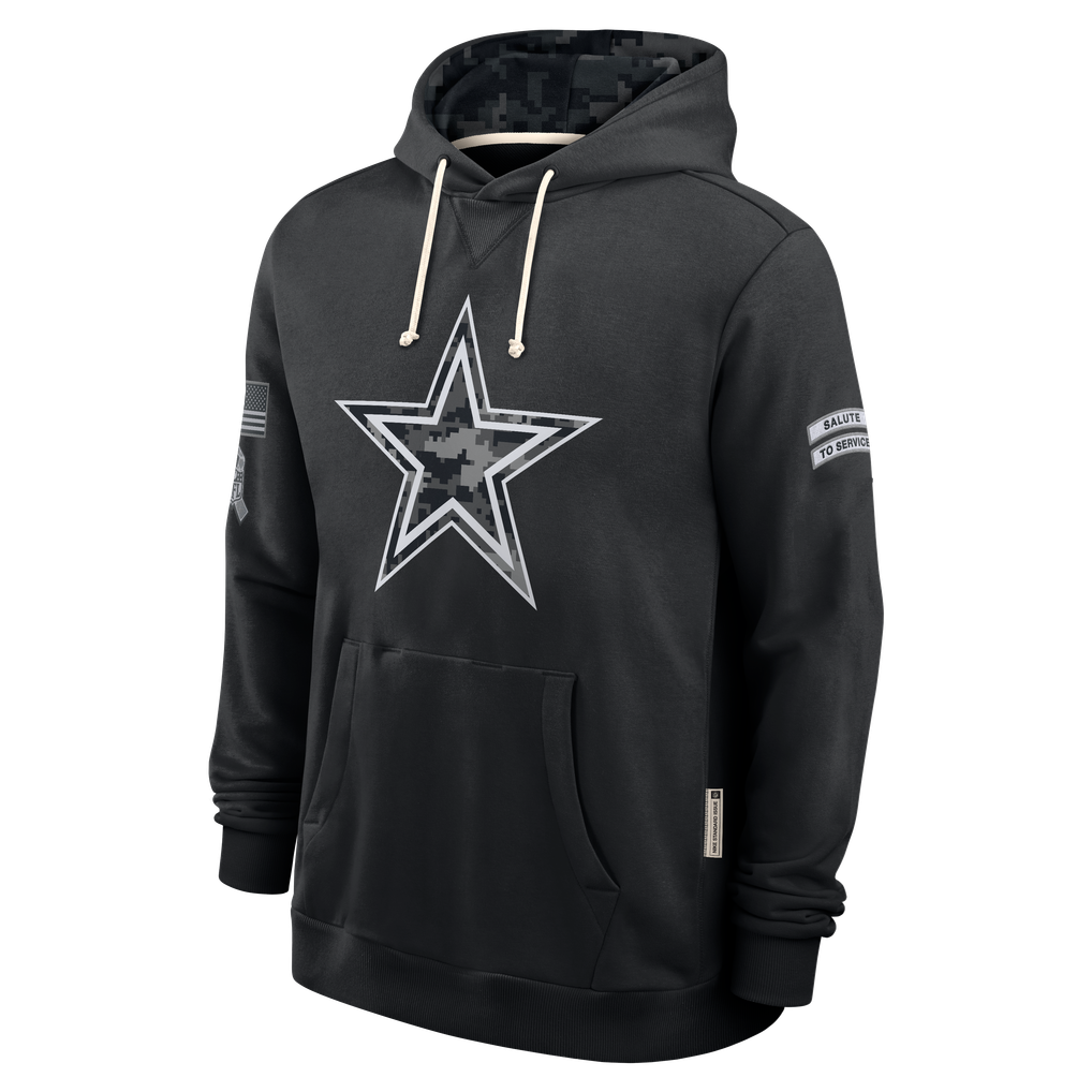 Kooe D.Cowboys Black 2026 Salute to Service Sideline Dri-FIT Pullover Hoodie Jerseys