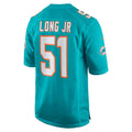 Kooe M.Dolphins #51 David Long Jr. Aqua Game Jersey