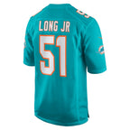 Kooe M.Dolphins #51 David Long Jr. Aqua Game Jersey