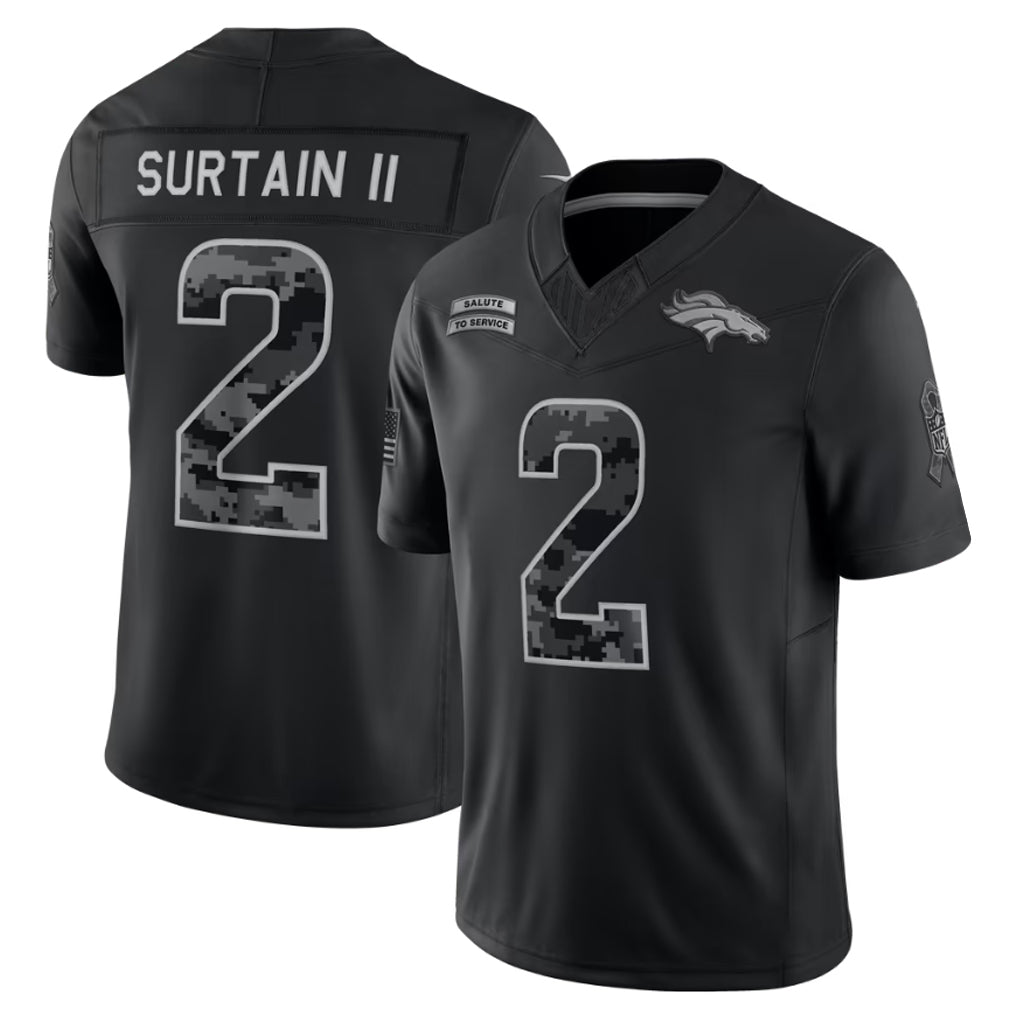 Kooe D.Broncos #2 Patrick Surtain II Player Black Limited 2026 Salute to Service Home Game Stitched Jerseys