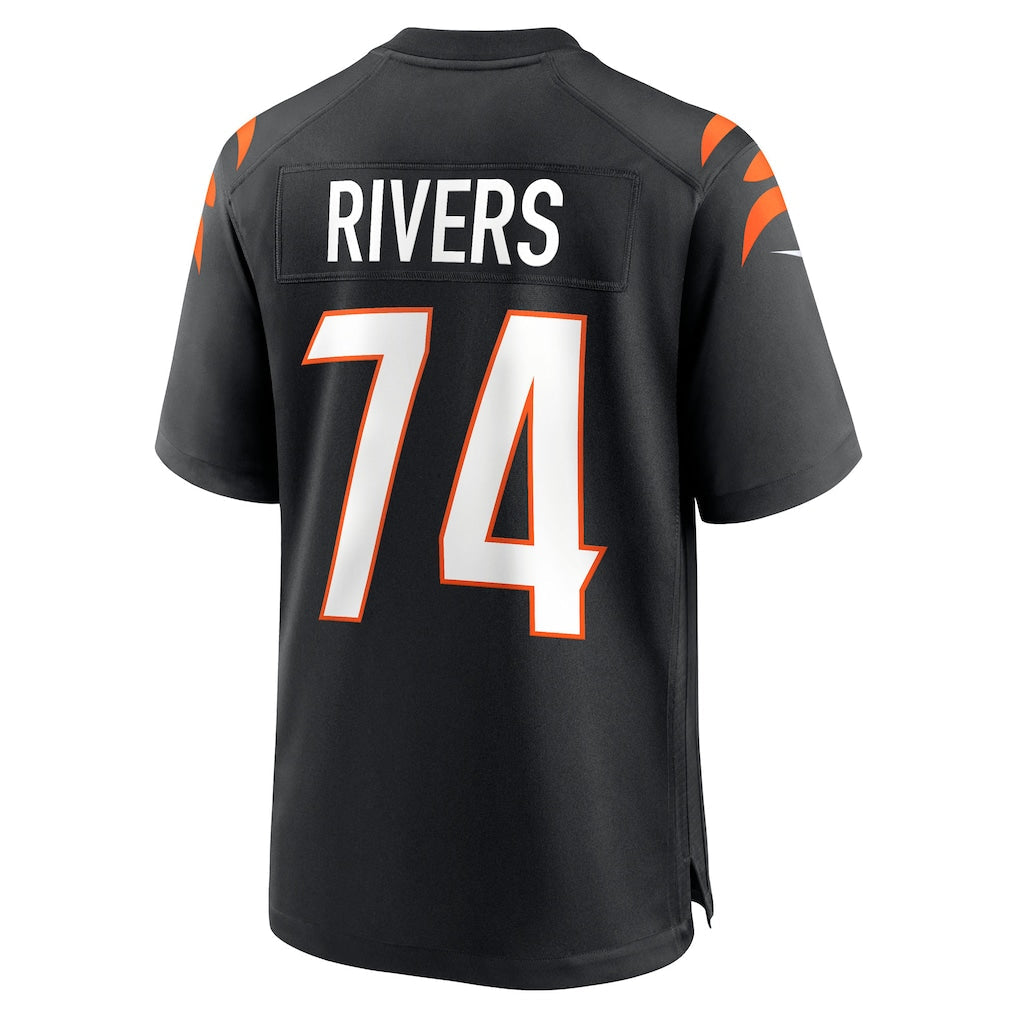 Kooe C.Bengals #74 Jalen Rivers Black Team Game Jersey