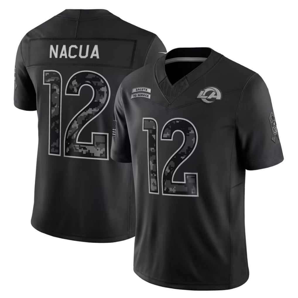 Kooe LA.Rams #12 Puka Nacua Player Black Limited 2026 Salute to Service Home Game Stitched Jerseys