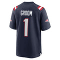 Kooe NE.Patriots #1 Groom Navy Game Jersey