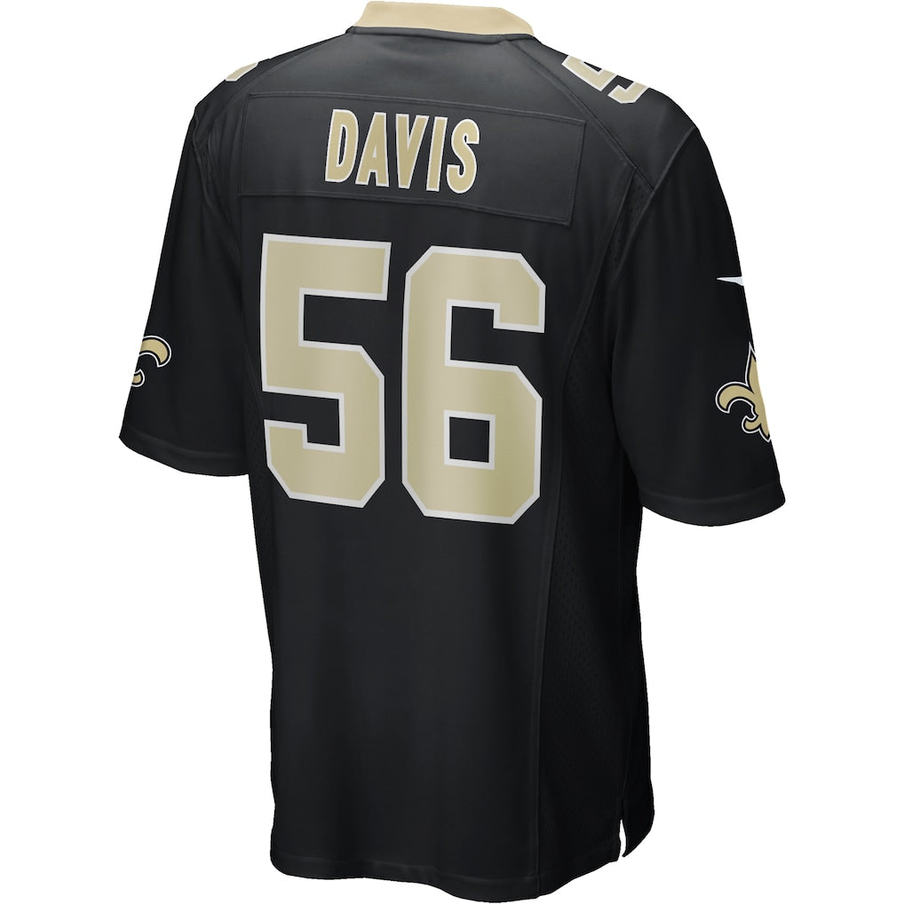 Kooe NO.Saints #56 Demario Davis Black Game Jersey