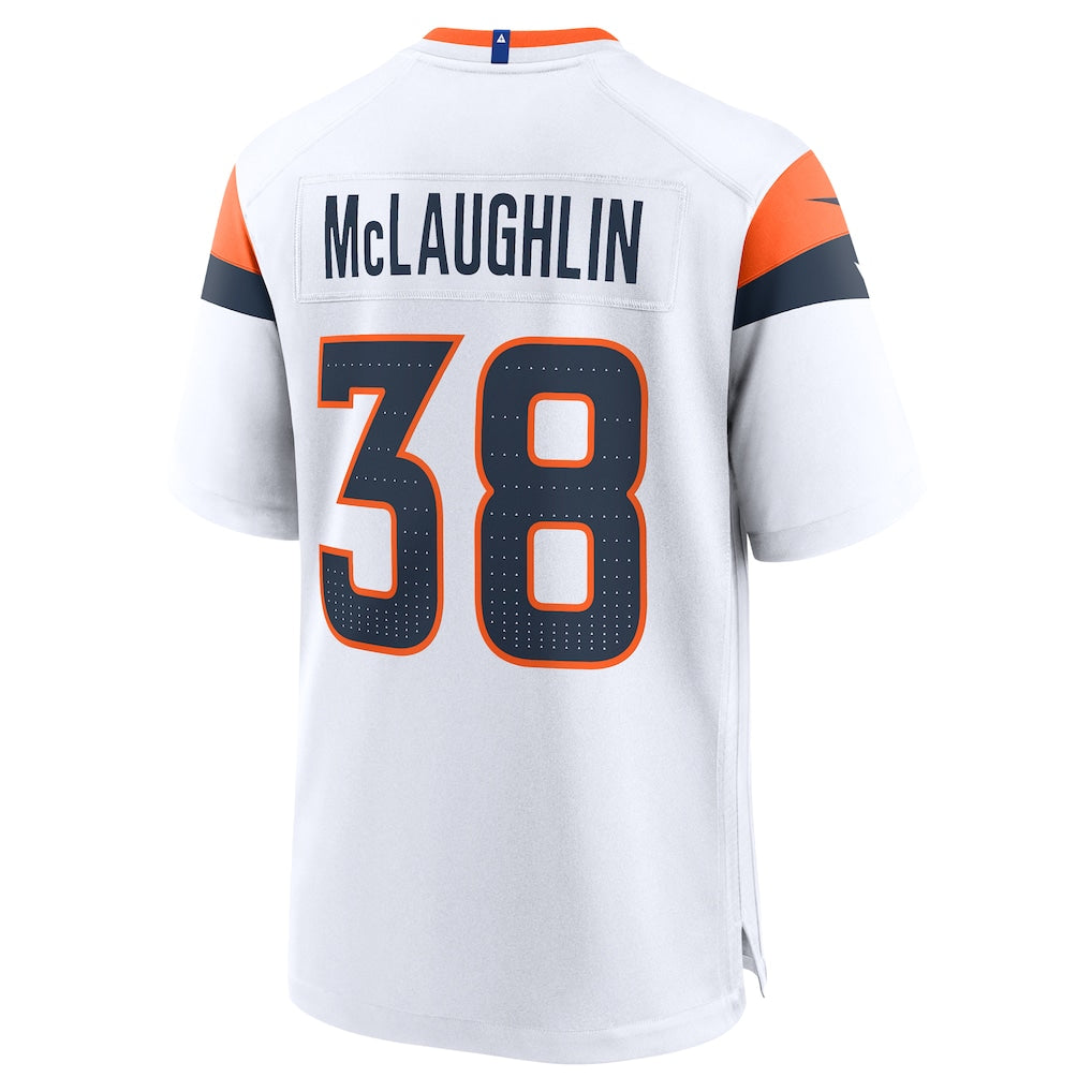 Kooe D.Broncos #38 Jaleel McLaughlin White Game Jersey