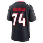 Kooe H.Texans #74 Cam Robinson Navy Team Game Jersey