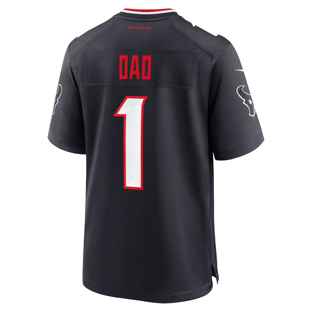 Kooe H.Texans #1 Dad Navy Game Jersey