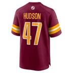 Kooe W.Commanders #47 Khaleke Hudson Burgundy Game Jersey