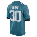 Kooe J.Jaguars #30 Montaric Brown Teal Game Player Jersey