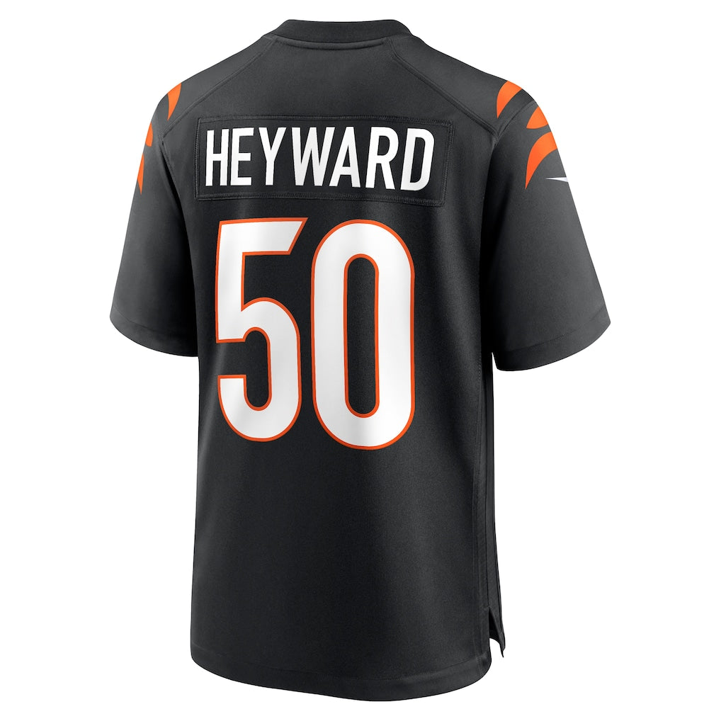 Kooe C.Bengals #50 Shaka Heyward Black Team Game Jersey