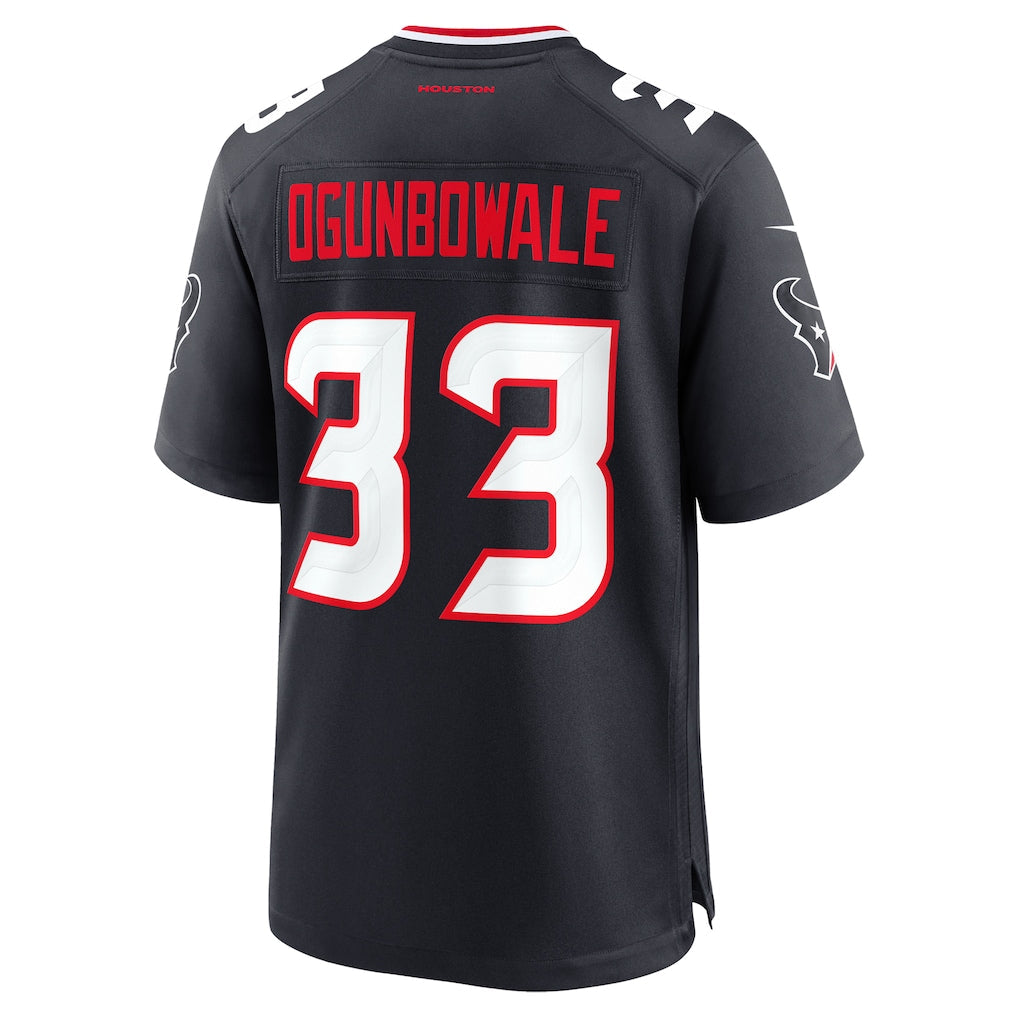 Kooe H.Texans #33 Dare Ogunbowale Navy Team Game Jersey